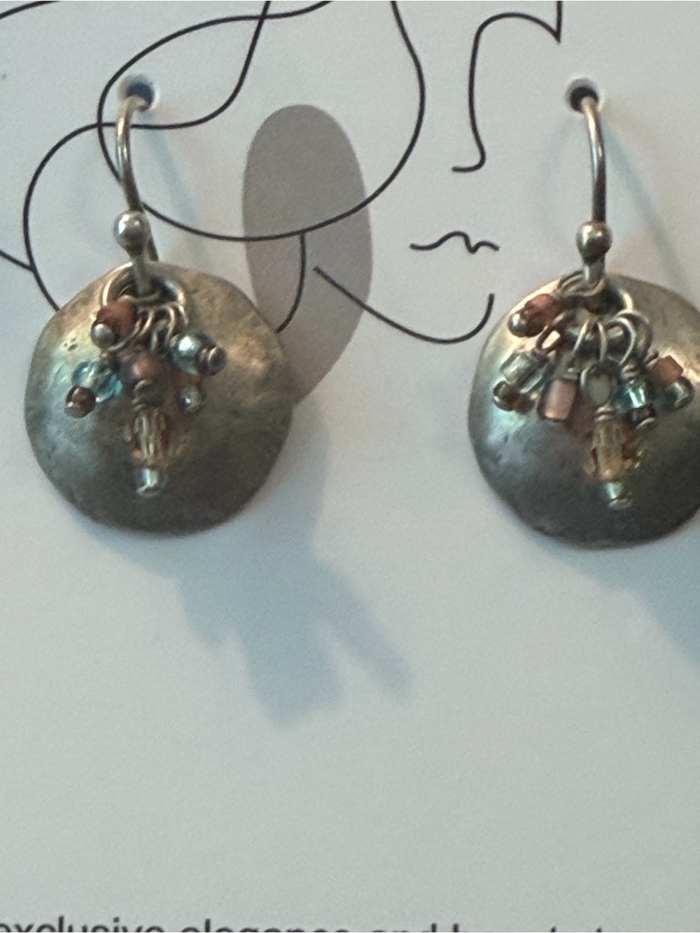 Silpada Brand Sterling Silver marked 925 Dangle Earrings with Mixed Bead Accents